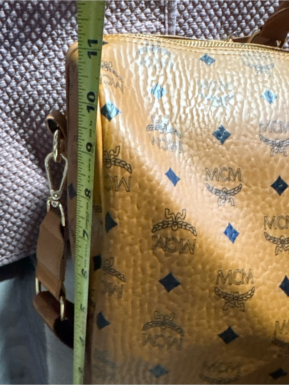 Monogram Cognac Logo Duffel Bag - Picture 8 of 13